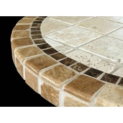 Key Largo Stone Tile Dining Table - Table Top Size View