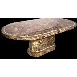 Elizabeth Mosaic Table Top - Shown with Optional Matching Roma Oval Base