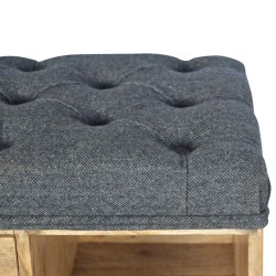Black Tweed 6 Slot Shoe Storage Bench