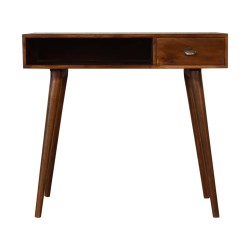 Solid Wood Chestnut Writing Desk with Open Slot