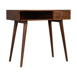 Solid Wood Chestnut Writing Desk with Open Slot