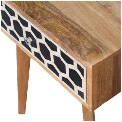 Bone Inlay Bedside with Tapered Legs