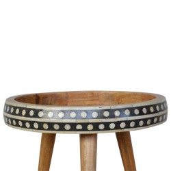 Bone Inlay Tray Style Accent Table