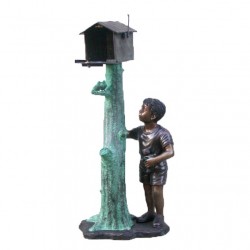 Bronze Boy Mailbox Sculpture