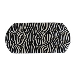 Zebra Velvet Print Deep Button Bench