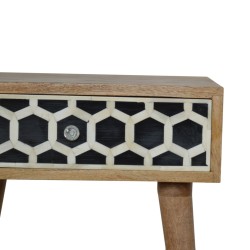 Bone Inlay Bedside / Accent Table with Nordic Style Legs