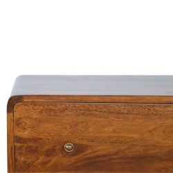 Curved Chestnut Chest of Drawers