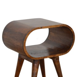 Chestnut Circular Open Bedside Table