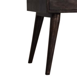 Ash Black Modern Solid Wood Bedside Table