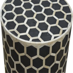Bone Inlay Occasional Stool / Accent Table