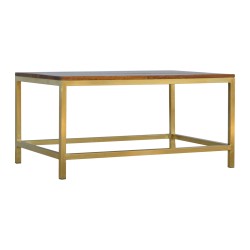 Rectangular Coffee Table with Gold Base