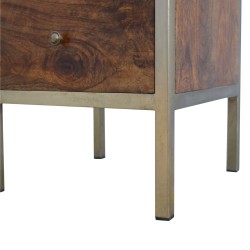Gold Iron Frame Bedside Table