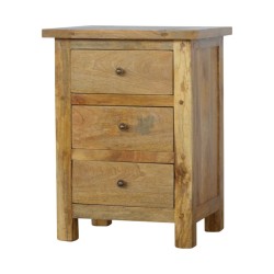 Country Style Bedside with 3 Drawers