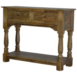 Console Table with 2 Drawers and Turned Legs