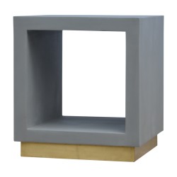 Cement Cube Open Bedside Table