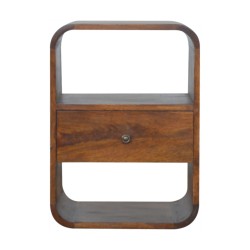 Chestnut Curved Edge Bedside / Accent Table