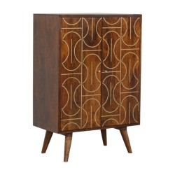 Chestnut Gold Inlay Abstract Cabinet