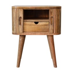 Mokka Bedside / Accent Table with Two Sliding Doors