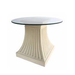 Grooved Limestone Dining Table Base