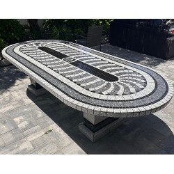 Gray North Star Stone Mosaic Table Top
