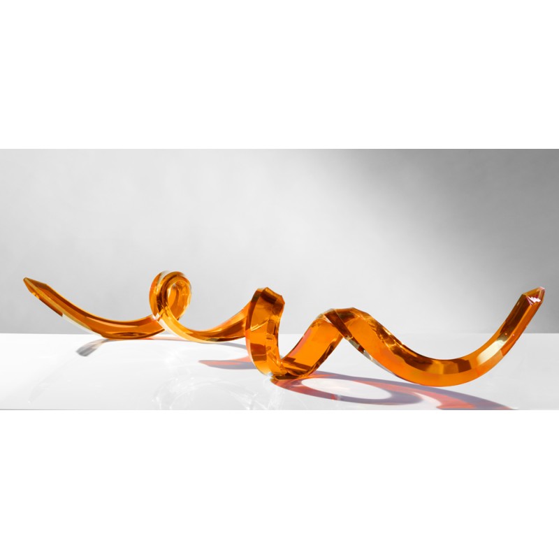 Event Horizon Long Orange Color Acrylic Sculpture