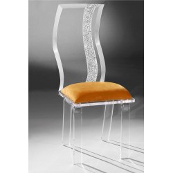 Stream Acrylic Dining Chair (acrylic color and fabric options)