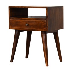 Modern Chestnut Solid Wood Bedside / Accent Table