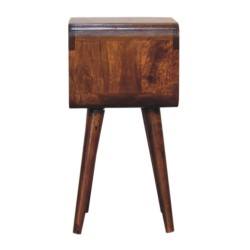 Mini Chestnut Curved Open Bedside / Accent Table