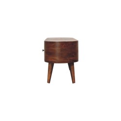 Chestnut Rounded Coffee Table with Open Slot