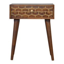 Gold Art Pattern Bedside / Accent Table