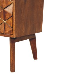 Chestnut Cubed Brass Inlay Dresser and Cabinet
