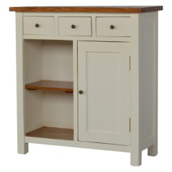 2 Toned Kitchen Cabinet with 3 Drawer, 2 Open Shelves
