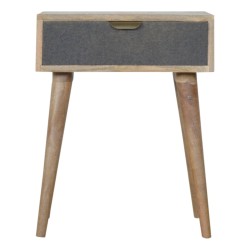 Grey Tweed Bedside / Accent Table