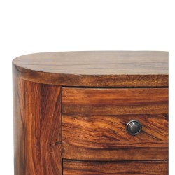 Sheesham Honey Finish Bedside / Accent Table with Bun Feet