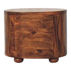 Sheesham Honey Finish Bedside / Accent Table with Bun Feet