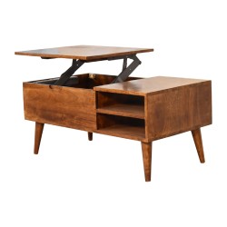 Chestnut Handle Lift-Up Top Coffee Table