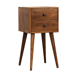 Mini 2 Drawer Chestnut Bedside / Accent Table