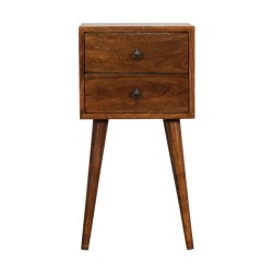 Mini 2 Drawer Chestnut Bedside / Accent Table
