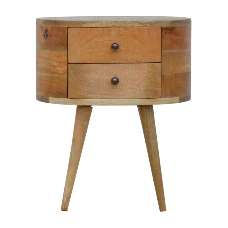 Oak-ish Rounded Bedside / Accent Table