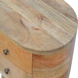Oak-ish Rounded Bedside / Accent Table