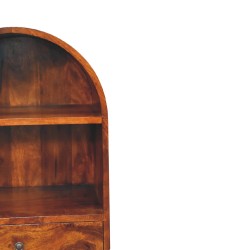 Rounded Top Chestnut Display Cabinet with Two Drawers