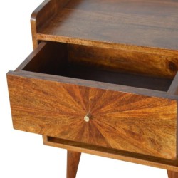 Chestnut Sunrise Bedside / Accent Table with Open Slot