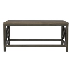 Industrial Coffee Table with Criss Cross Metal Design