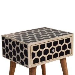 Honeycomb Bone Inlay Bedside / Accent Table