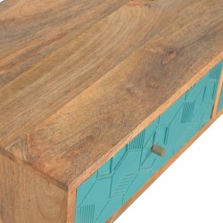Acadia Console Table in Teal and Oakish Finish