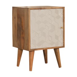 Acadia Bedside / Accent Table in White and Oakish Finish