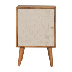 Acadia Bedside / Accent Table in White and Oakish Finish
