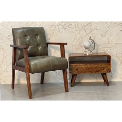 Olive Buffalo Leather Chair