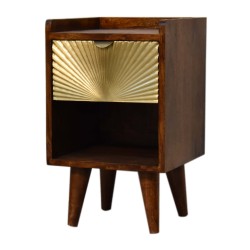 Mini Manila Gold 1 Drawer Bedside / Accent Table