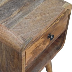 Mini Oak-ish Curve Lower Bedside / Accent Table